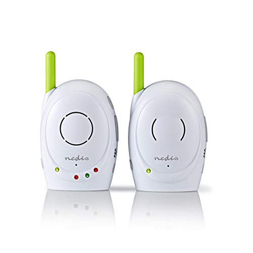 NEDIS Monitor per bambini con audio - Wireless - 2,4 GHz - Comunicazione bidirezionale - fino a 300 m - Facile installazione - Bianco Verde/Bianco 1,50 m