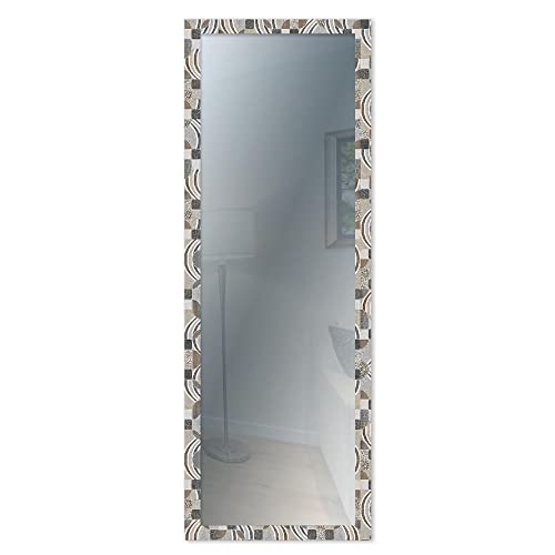 Specchio da parete lungo moderno Mirror Fantasy LEAVES TILES MIX 47x132 cm con cornice stampata