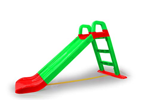 JAMARA- Scivolo Funny Slide Verde – in plastica Robusta, beccuccio Antiscivolo per atterraggi delicati, gradini Larghi e Maniglie di Sicurezza, Corda di stabilizzazione, Colore, 460502
