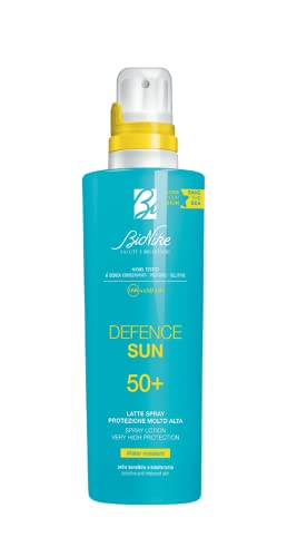 Bionike Defence Sun - Latte Spray Solare per Pelli Sensibili e Intolleranti SPF 50+, Azione Protettiva e Antiossidante, Waterproof, Lenisce e Ripara la Pelle, 200 ml