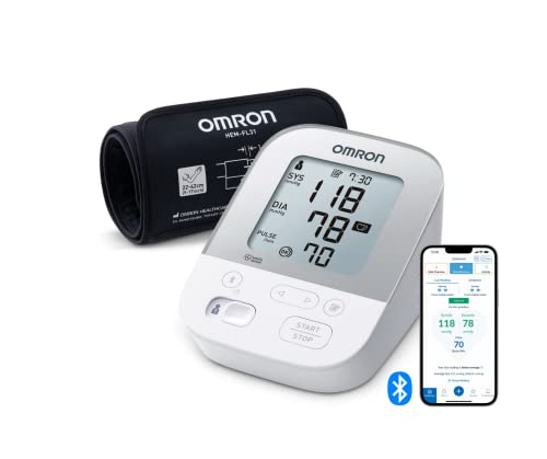 OMRON X4 Smart Misuratore di Pressione Arteriosa da Braccio - Apparecchio Portatile per Misurare la Pressione e Monitoraggio dell'Ipertensione, Connessione Bluetooth, compatibile con Smartphone