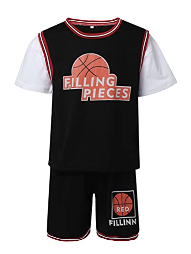 dPois Completo da Basket Bambini Due Pezzi Tuta Sportiva Maglietta a Manica Corta T-Shirt Pantaloncini Sportivi Asciugatura Rapida Tuta da Basket Esercizio Allenamento Nero 7-8 Anni