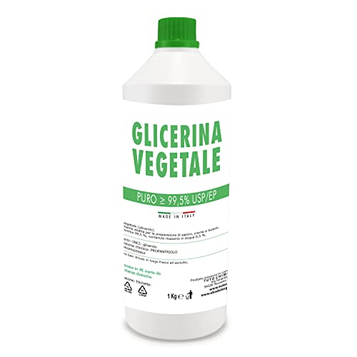 Glicerina Vegetale 1KG , Pura e Naturale ≥ 99,5% - Made in Italy