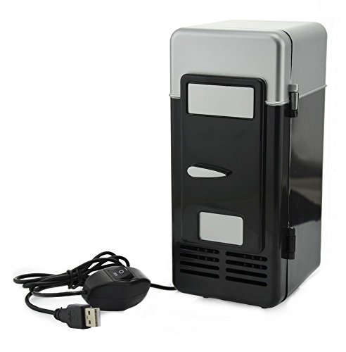 ThreeH USB Minifrigo birra Refrigeratore/Riscaldatore Frigorifero portatile for bevande in lattina H-UF05Black