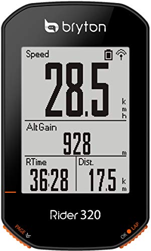 Bryton Rider 320E Ciclo Computer GPS, Display 2.3', Nero