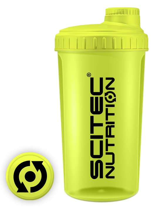 Scitec Nutrition Shaker, Shaker proteico, senza BPA, 700 ml, Giallo Neon
