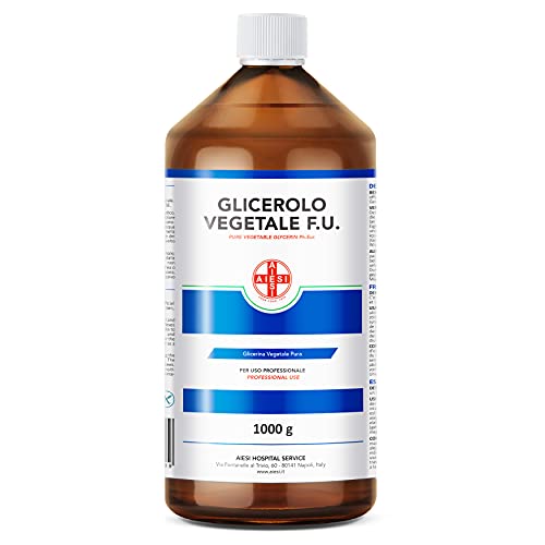 AIESI® Glicerina Vegetale F.U. pura grado FARMACEUTICO flacone da 1 kg # Glicerolo puro liquido # Made in Italy