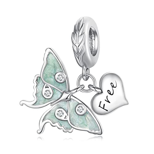 TIZU Ciondolo a farfalla in argento sterling originale Charm compatibile con braccialetti Pandora, Regalo Donna