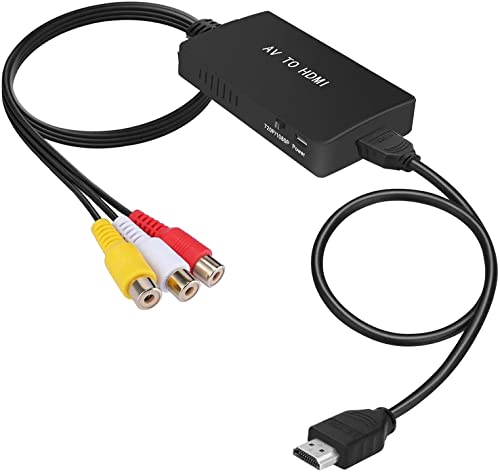 Uhddadi Convertitore RCA a HDMI con Cavi HDMI, Adattatore AV to HDMI Full HD 720P/1080P Video Audio Converter per HDTV Monitor Proiettore STB VHS Xbox PS3 Sky Blu-ray Lettore DVD
