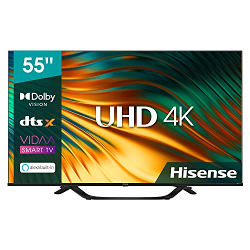 Hisense 55' UHD 4K 55A67H, Smart TV VIDAA 5.0, HDR10+ Decoding, Dolby Vision, VA, Controlli Vocali Alexa, Tuner DVB-T2/S2 HEVC 10, lativù 4K