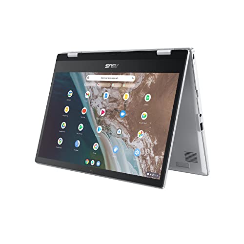 ASUS Chromebook Flip CX1400FKA, Notebook Convertibile 14' Touchscreen Glossy, Intel Celeron N4500, RAM 4GB, 64GB eMMC, Intel UHD Graphics 600, ChromeOS, Argento