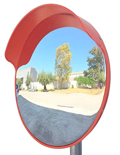 ECM-45o Specchio convesso flessibile da traffico, diametro 45 cm, per la sicurezza in strada e per i negozi, con staffa di fissaggio regolabile per palo da 48 mm (Pacco da 1)