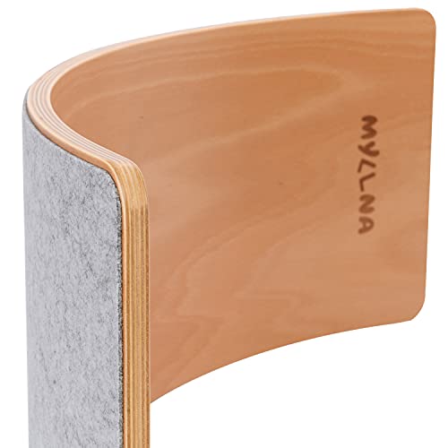 MYLLNA Balance Board Montessori - Tavola XL di Legno Naturale con Feltro Grigio - Dimensione 80 * 30 cm - Sviluppo Attraverso...