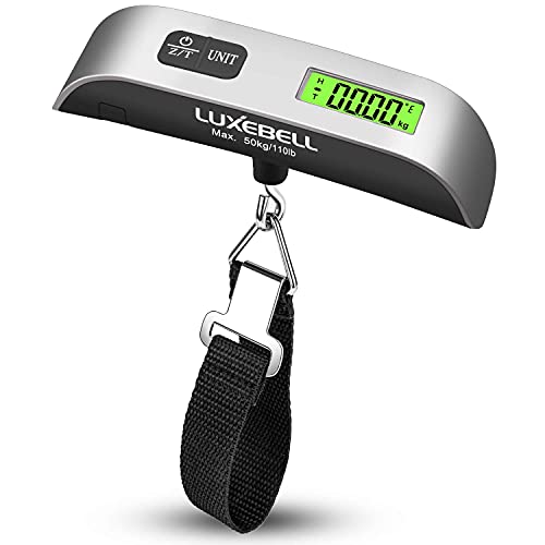 Luxebell® Bilance Digitale pesa Valigie Bilancia Digitale pesa Bagaglio Valigie con Funzione Zero e Tare Batteria Inclusa