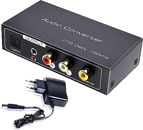 AMANKA ARC Audio Estrattore HDMI Extractor Convertitore,HDMI 192Khz Audio Adattatore Supporto HDMI Audio analog to Coassiale Toslink Stereo Audio RCA L/R o 3.5mm Jack