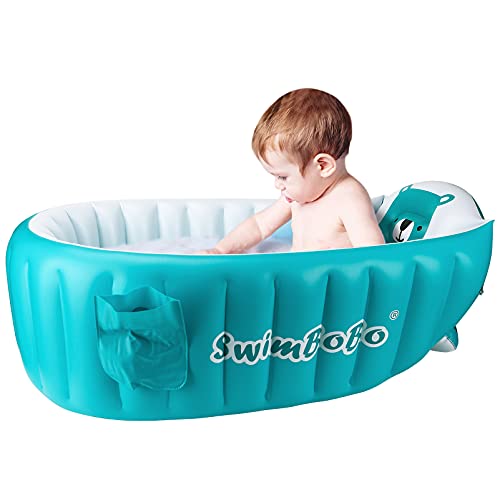 Vasca da bagno gonfiabile portatile pieghevole da viaggio mini piscina aiuta i neonati a vasca del bambino (blu)