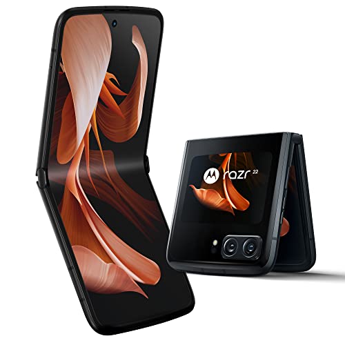 Motorola RAZR 2022 (display flessibile 6.7' FHD+ pOLED, display esterno quick view 2.7', 5G, dual camera 50 MP, Qualcomm Snapdragon 8+, 8/256GB, 3500 mAH, Dual SIM, NFC, Android 12), Quartz Black