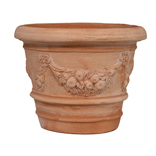 Biscottini Vaso in terracotta Toscana 40x30x40 cm - Vasi terracotta grandi da esterno e interno - Vaso da esterno grande Made in Italy