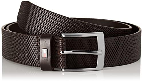 Tommy Hilfiger Cintura Uomo Adan 3.5 Texture Cintura in Pelle, Marrone (Testa Di Moro), 105