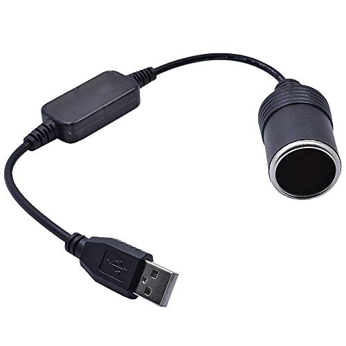 5V USB A maschio a 12V presa accendisigari presa femmina convertitore per accendisigari auto registratore di guida DVR Dash Camera GPS (inferiore a 8 W), 30 cm / 12 pollici