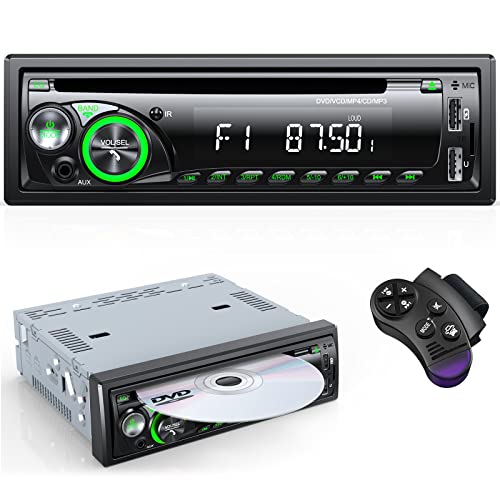 12-24V Autoradio Bluetooth con Lettore CD DVD, Chismos FM/AM/RDS Stereo Auto 7 colori per veicoli Autoradio 1 DIN Lettore MP3/2 USB/AUX/SD/TF/WMA/WAV