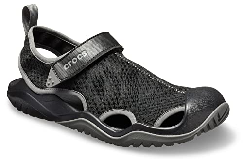 Crocs Crocs M Swiftwater Mesh Deck Sandal Uomo Sandali da Atletica, Sandlai sportivi, Nero (Black 205289-001), 43/44 EU