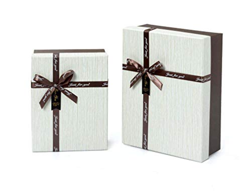 Idena 30253 - Scatole regalo marrone scuro e bianco, set da 2 pezzi