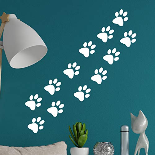 Adesivo da parete con zampa di gatto con stampa di cane adesivo da parete per finestre in vinile per cucina pattuglia di carta stampa nera decalcomanie per animali domestici per decorare la casa