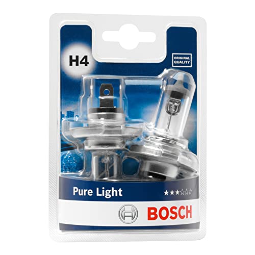 Bosch H4 Pure Light lampadine faro, 12 V 60/55 W P43t, lampadine x2