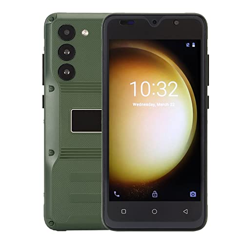 Lazmin112 Robusto smartphone sbloccato, telefono sbloccato da 5,0 pollici con 4 GB di RAM e 32 GB di ROM, doppia fotocamera, supporta 2,4 G WiFi, 5000 mAh Telefono impermeabile per studenti e (verde)