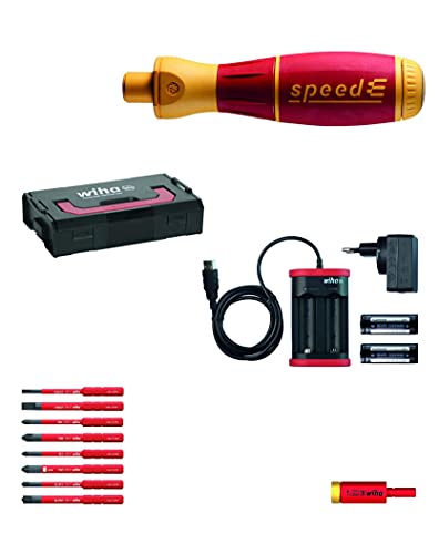 Wiha Cacciavite e set 2 speede® Electric, 13 pezzi: in L-Boxx mini con 8 X slimbits, 1 X easytorque Adattatore, 2 X Batterie e caricatore EU