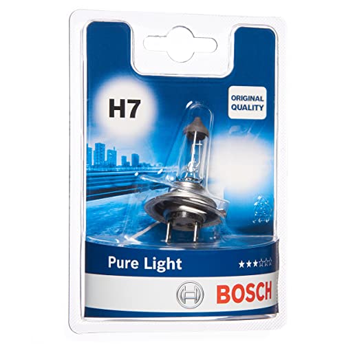 Bosch Automotive H7 Pure Light Lampadina Faro 12 V 55 W Px26D, Neutro, ‎9.5 x 3.6 x 13.5 cm 20 grammi