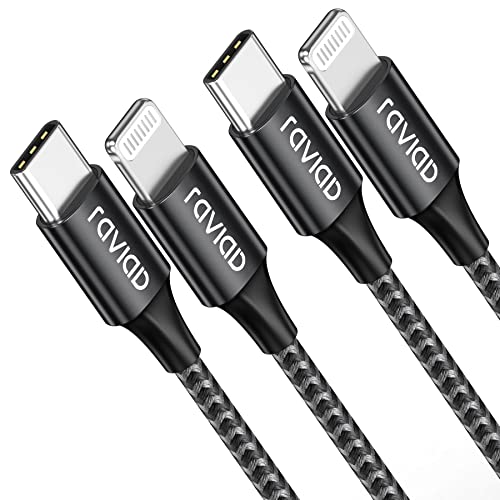 RAVIAD Cavo USB C Lightning, [2Pack 1M] Certificato MFi Cavo iPhone USB C Power Deliver Carica Rapida Compatibile con iPhone 12 Mini/12/12 Pro/12 Pro MAX/SE 2020/11/11 Pro/XR/XS/X/8 - Nero