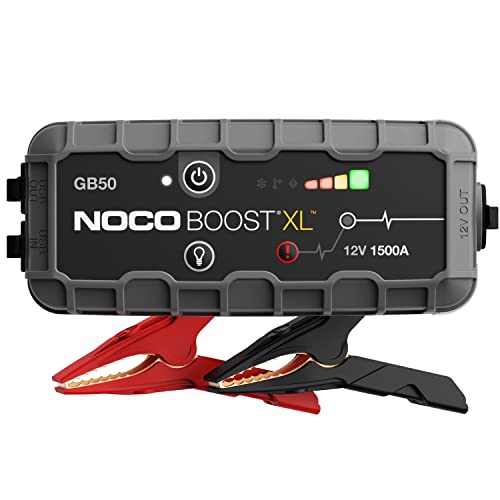NOCO Boost XL GB50, Avviamento di Emergenza Portatile 1500A 12V UltraSafe, Avviatore Booster al Litio Professionale e Cavi Batteria Auto per Motori Benzina fino a 7L e Motori Diesel fino a 4L