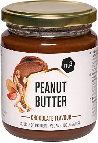 nu3 Peanut Butter – Burro di arachidi proteico al cioccolato - Senza zuccheri - Senza glutine e olio di palma - Vegan- Arachidi dall'Argentina - Crema Spalmabile - Fonte naturale di proteine - 250g