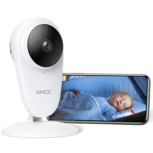 GNCC Videocamera Sorveglianza Interno WiFi, Baby Monitor, 2.4G WiFi per Bambini/Animali/Anziani con Monitor e Rilevamento del Suono, Visione Notturna, Audio Bidirezionale, C1