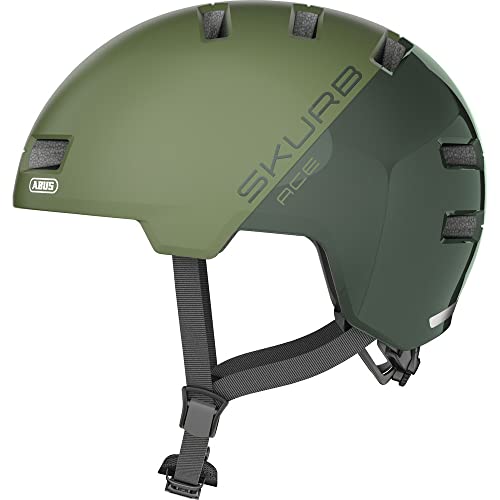 Casco da città ABUS Skurb ACE - casco da bici elegante per l'uso quotidiano, lo skate, BMX o longboard - verde, taglia M