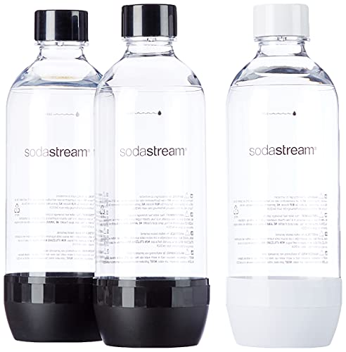 SodaStream Bottiglie Classiche per gasatore d'acqua, Capienza 1 Litro, la confezione include 3 bottiglie in plastica da utilizzare su Gasatori Terra, Spirit, Gaia, Art
