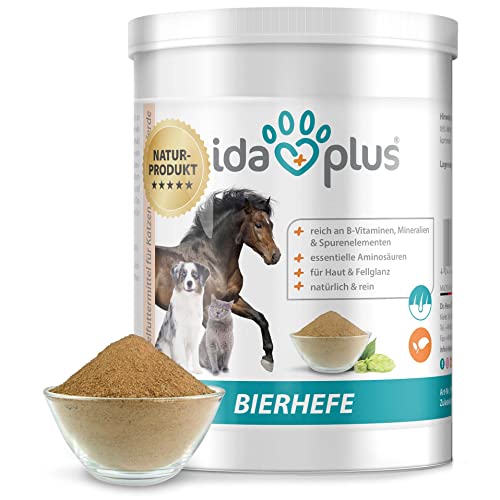 Ida Plus - Lievito di Birra Puro in Polvere - 500 g - Prodotto Naturale al 100% per Cani, Gatti e Cavalli - integratore Alimentare per Pelo Lucido e Pelle Resistente - Ricco di vitamine del Gruppo B