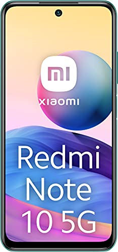 Redmi Note 10 5G - Smartphone 4+64GB, 6,5” 90Hz DotDisplay, MediaTek Dimensity 700 5G, 48MP Triple-Camera, 5000mAh batteria, Aurora Green (Official Version + 2 Years Warranty)