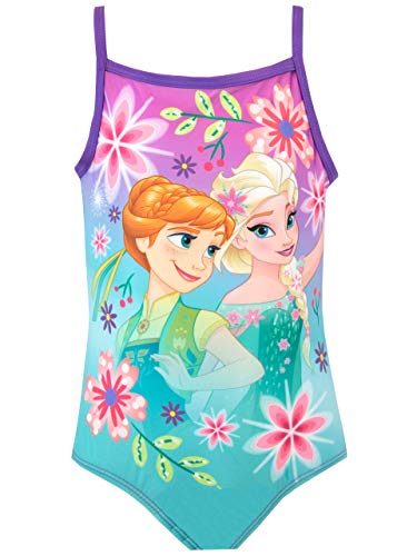 Disney Costume da Bagno per Ragazze Frozen Costume Piscina Bambina Principessa Elsa e Anna Viola 4-5 Anni