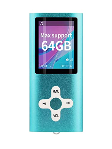 16GB Lettore MP3, Tabmart Metal Hi-Fi Capacità Di Musicale Portatile Lettore MP3 Sound MP4 Lettore Multifunzione 15 Ore Di Riproduzione Continua, Blu