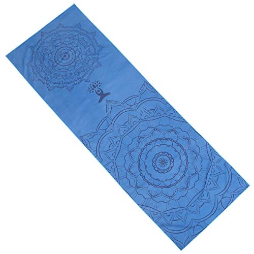 Fansu Antiscivolo Yoga Asciugamano Extra Lunga, in Morbida Microfibra Design Ingegnoso per Lo Sport Perfetto Yoga Fitness, Esercizi, Sport e Tempo Libero (185cm*63cm,Blu)