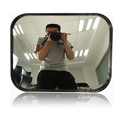 GXFC Specchio di Sicurezza Convesso, Vetro grandangolare rettangolo HD, Interno Memorizzare e Ufficio Sicurezza, Nero, 24 x 18 cm