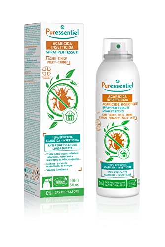 Puressentiel - Spray Acaricida Insetticida Presidio Medico Chirurgico - Per Tessuti - Efficacia Scientificamente Provata - Anti Reinfestazione a lunga durata - 0% gas propulsore - 150 ml, 1