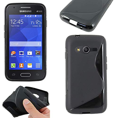 ebestStar - Cover Compatibile con Samsung Galaxy Trend 2 Lite SM-G318H, Galaxy V Plus Custodia Protezione S-Line Silicone Gel TPU Morbida e Sottile, Nero [Apparecchio: 121.4x62.9x10.7mm, 4.0'']