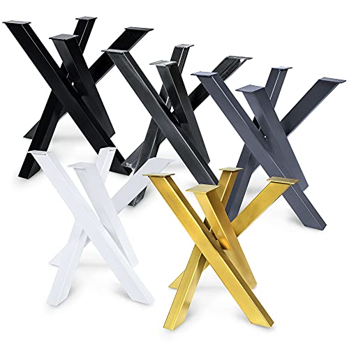 Struttura del tavolo Orion Design a croce, robusta, robuste guide per tavoli, acciaio, gambe del tavolo, metallo (Antracite, 77x77xH71 cm)