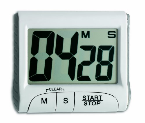 TFA 38.2021.02 38.2021-Timer elettronico, con cronometro, Metallo, Bianco