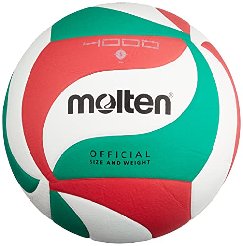 Molten - V5M4000, Pallone da pallavolo, colore: Bianco/Verde/Rosso