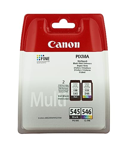 Canon Cartucce d'inchiostro PG-545 + CLI-546 BK/C/M/Y (2 cartucce d'inchiostro) multipack nero + colore 8ml + 9ml ORIGINALE per stampanti PIXMA.